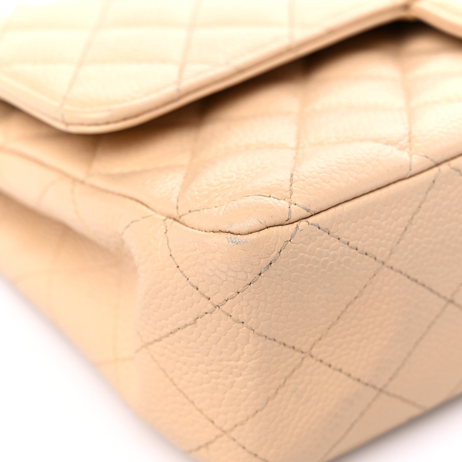 Chanel Caviar Quilted Medium Double Flap Beige 7 of 15