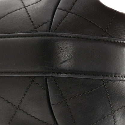 Chanel Calfskin Stitched Small Paris Rome Drawstring CC Bag Black 13 of 19