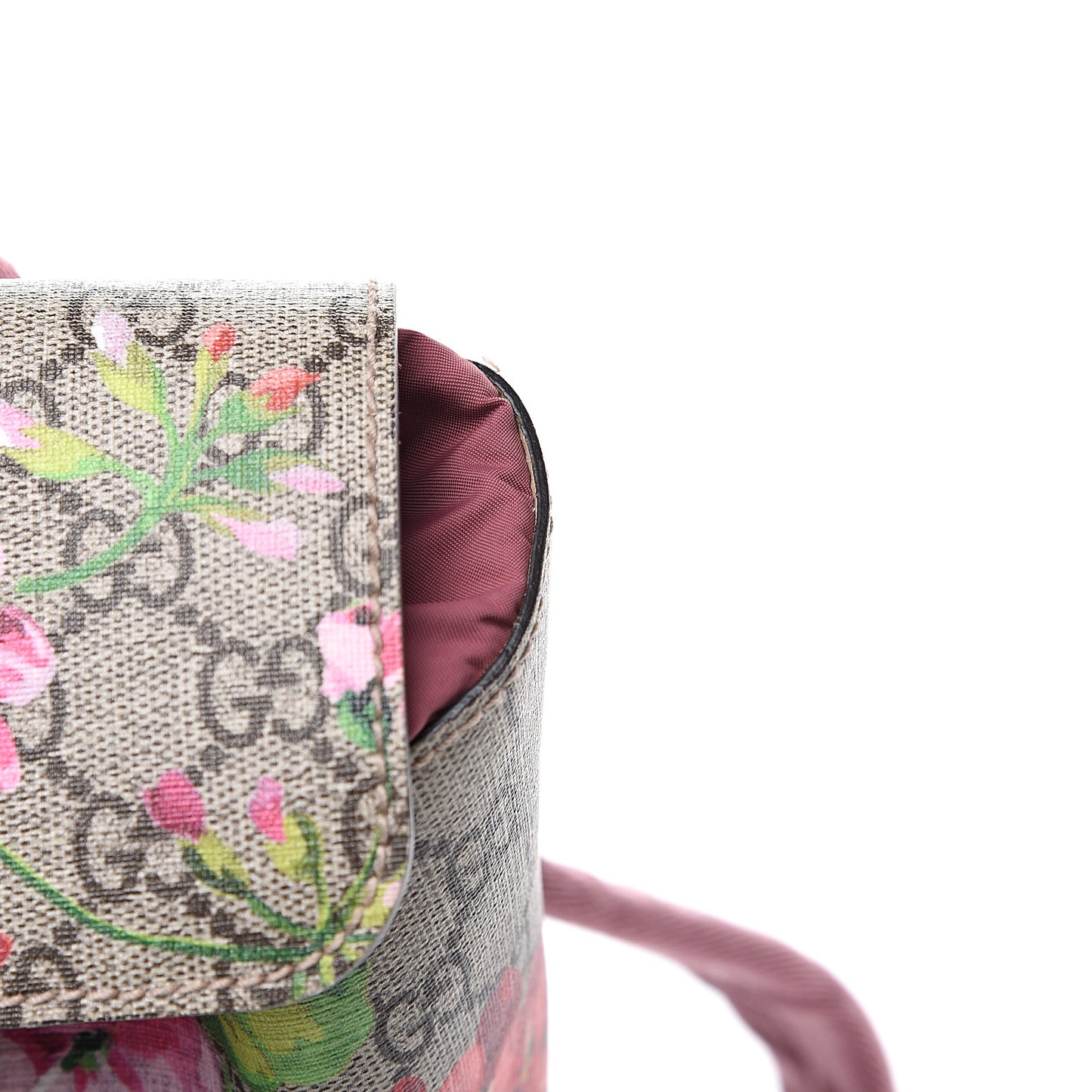 GG Supreme Monogram Blooms Small Single Buckle Backpack Beige Multicolor Dry Rose