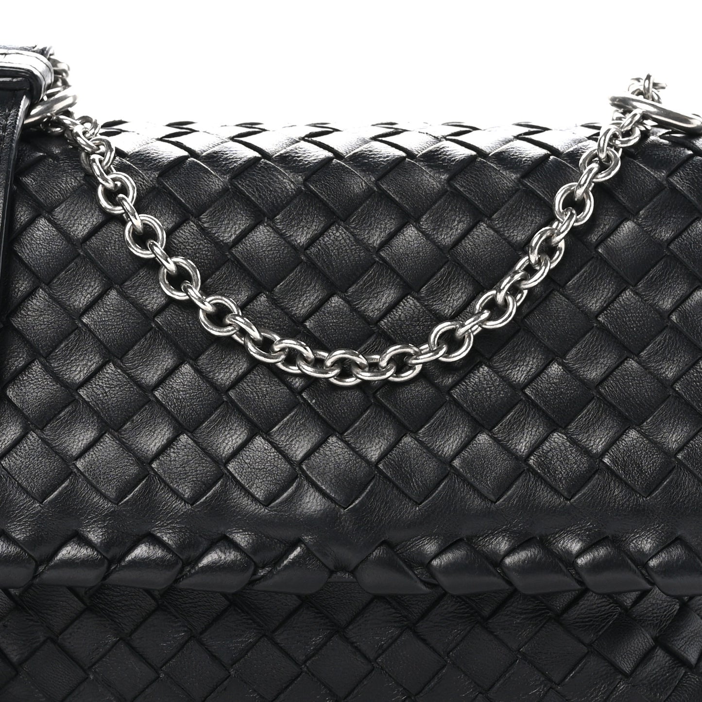 Nappa Intrecciato Baby Olimpia Shoulder Bag Black
