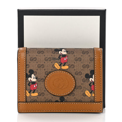 Gucci X DISNEY Mini Vintage GG Supreme Monogram Mickey Mouse Card Holder Wallet Beige Vintage Sun Oil 9 of 9