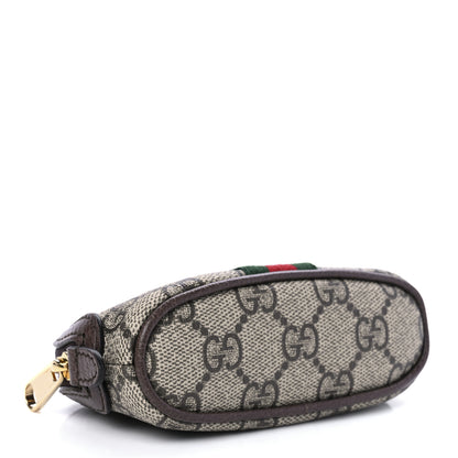 Gucci GG Supreme Monogram Web Ophidia Dome Key Pouch Beige New Acero 3 of 8
