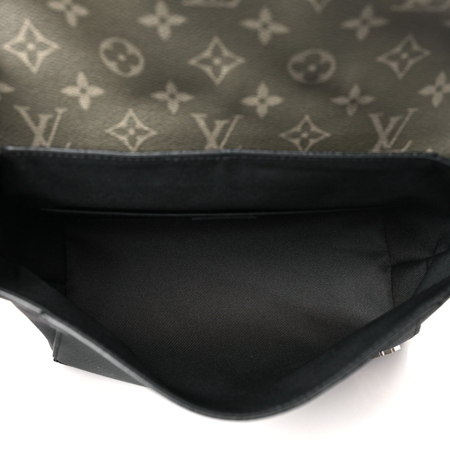 Grained Calfskin Monogram Pulse Messenger Khaki Black