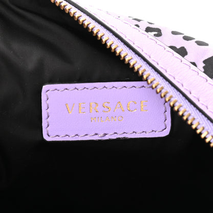 Versace Nylon Calfskin Barocco Mosaic Print Hobo Bag Jacaranda Multicolor 6 of 9