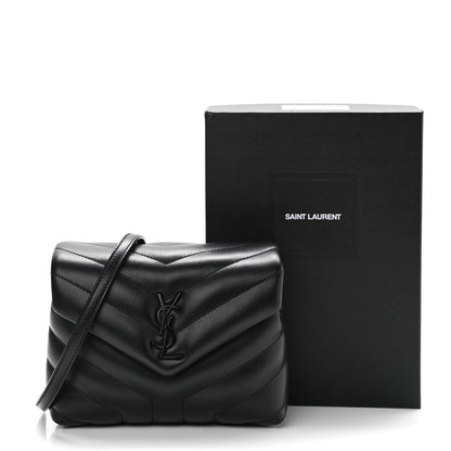 Saint Laurent Calfskin Y Quilted Monogram Toy Loulou Crossbody Bag Black 11 of 11