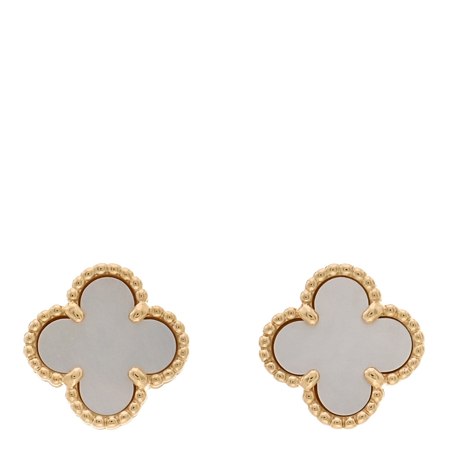 18K Yellow Gold Mother of Pearl Sweet Alhambra Earrings