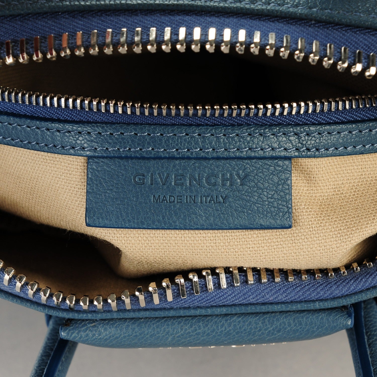Givenchy Sugar Grained Goatskin Mini Antigona Mineral Blue 6 of 7