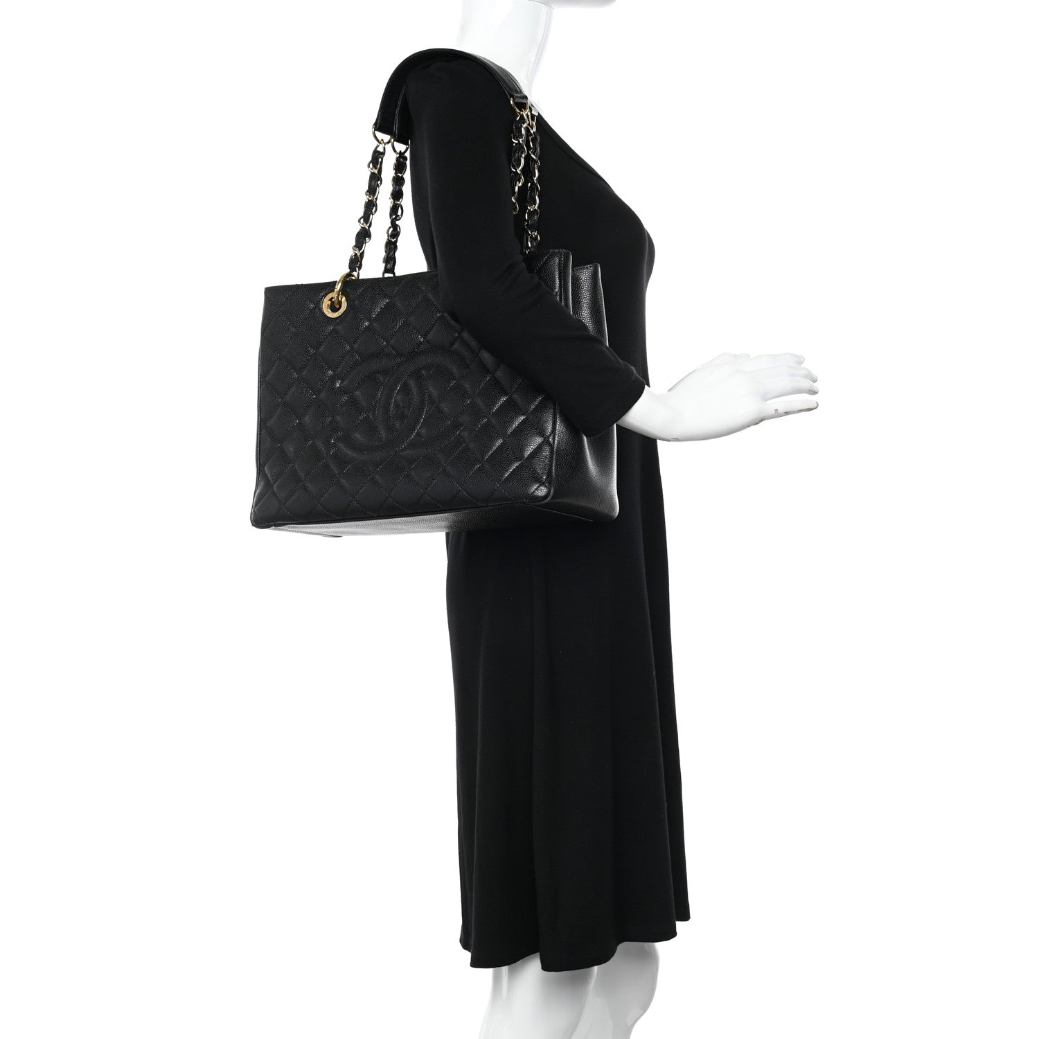 Chanel Caviar Quilted Grand Shopping Tote GST Black 2 of 9