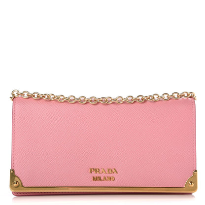 Prada Saffiano Cahier Chain Wallet Petalo 1 of 8