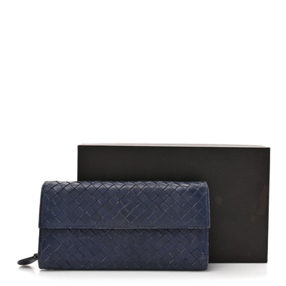 Bottega Veneta Nappa Intrecciato Continental Flap Wallet Dark Blue 16 of 16