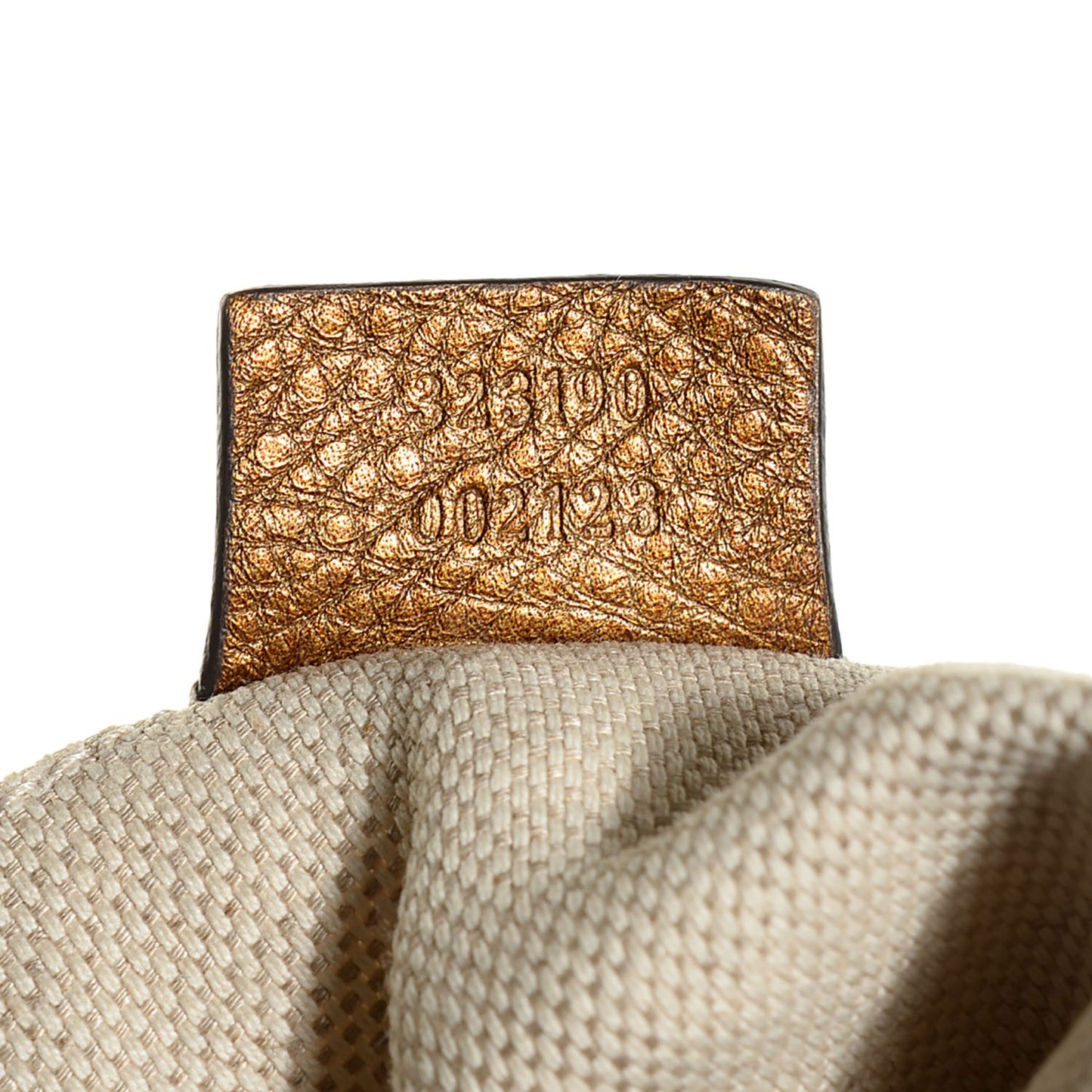 Metallic Pebbled Calfskin Small Soho Flap Crossbody Gold Ombre