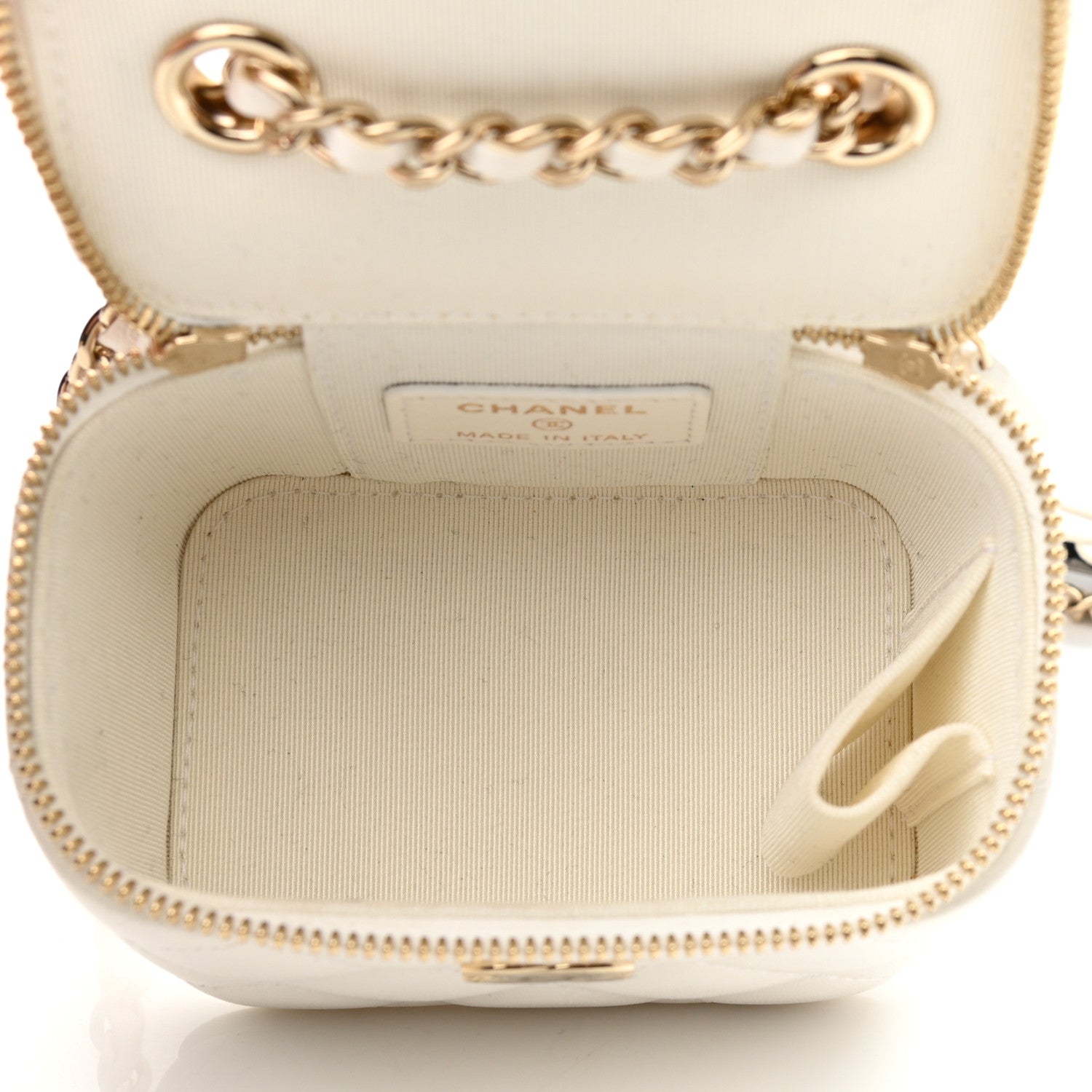 Chanel Lambskin Quilted My Chanel Lady Vanity Case With Chain White 5 of 11