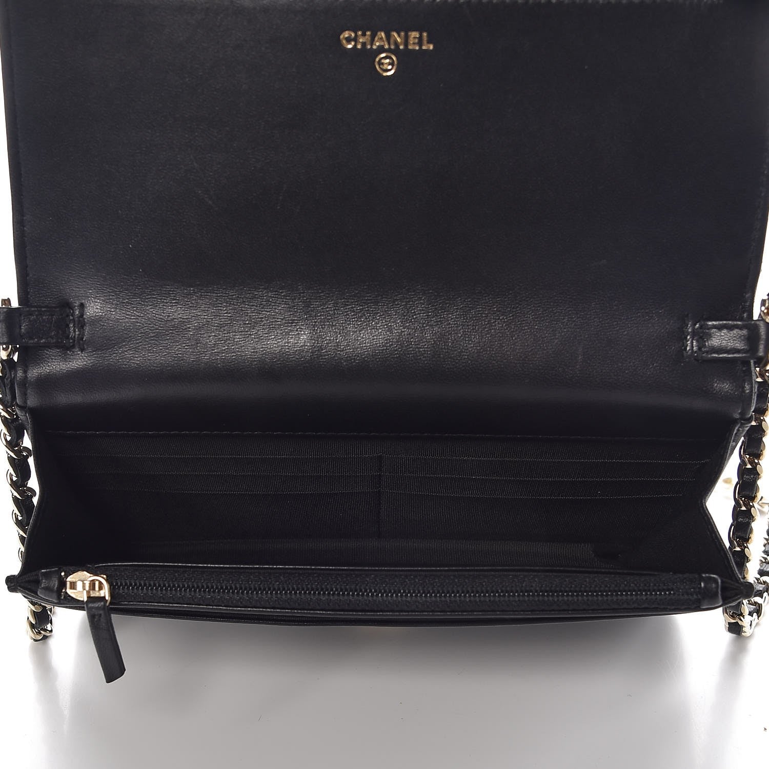Chanel Lambskin Quilted Pearl Wallet On Chain WOC Black 5 of 9