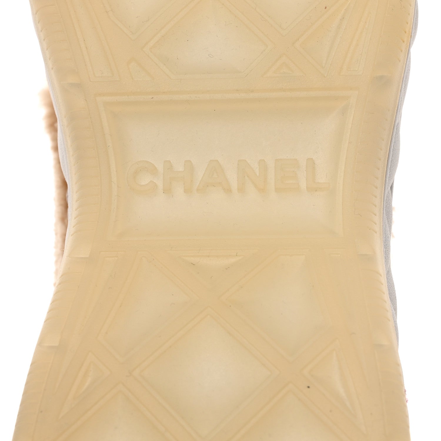 Chanel Shearling Suede CC High Top Sneakers 38.5 White Pink 8 of 9