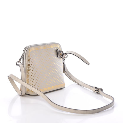 Gucci X SEGA Calfskin GUCCY Stars Mini Dome Shoulder Bag Mystic White Gold 3 of 9