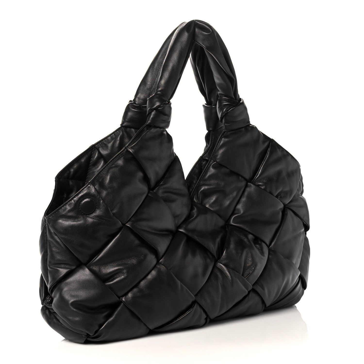 Bottega Veneta Nappa Intrecciato Maxi Padded Lock Large Shoulder Bag Black 3 of 8