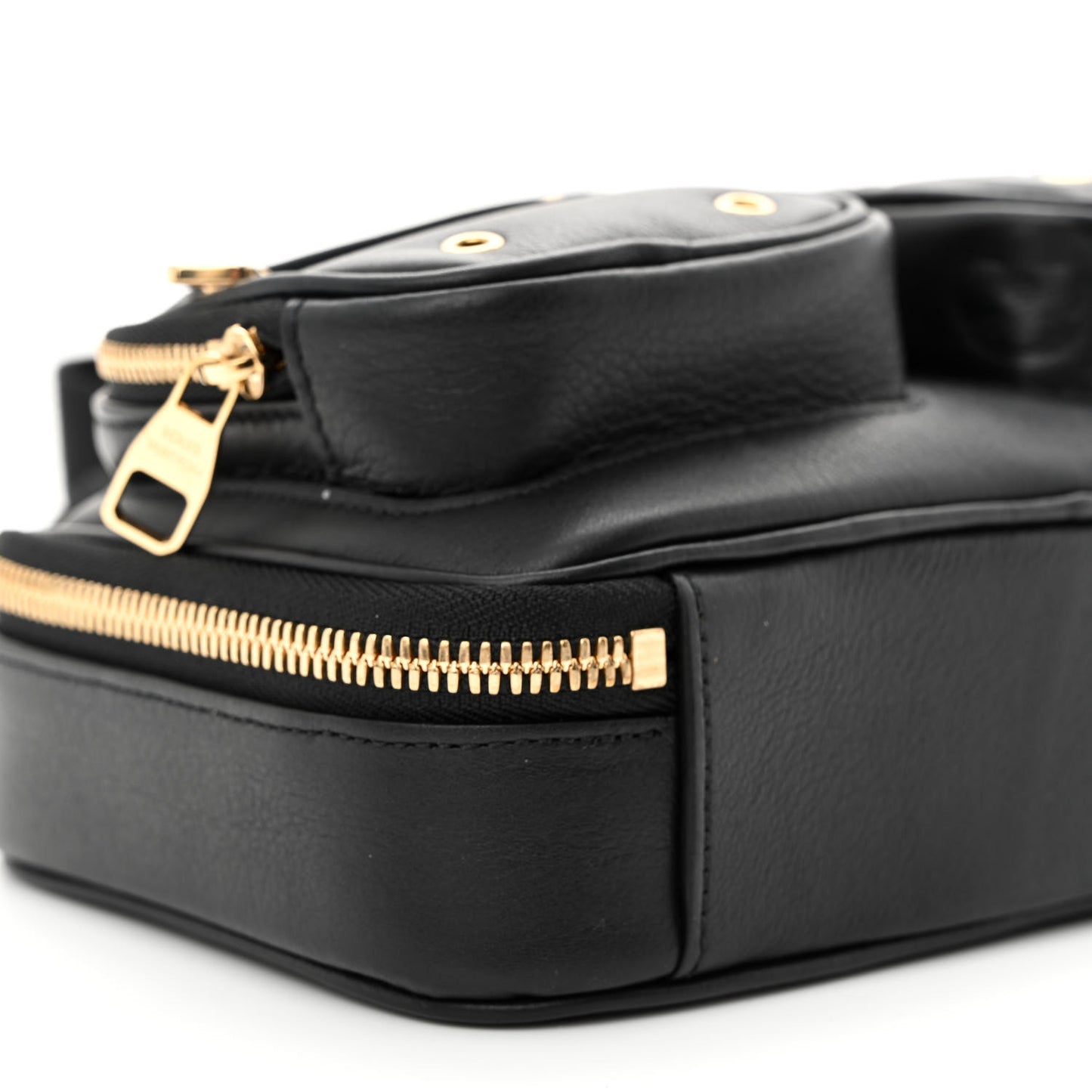 Calfskin Monogram Embossed Utility Crossbody Black