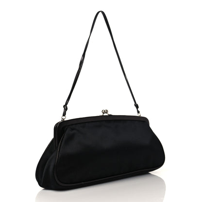 Prada Satin Raso Shoulder Bag Black 2 of 9