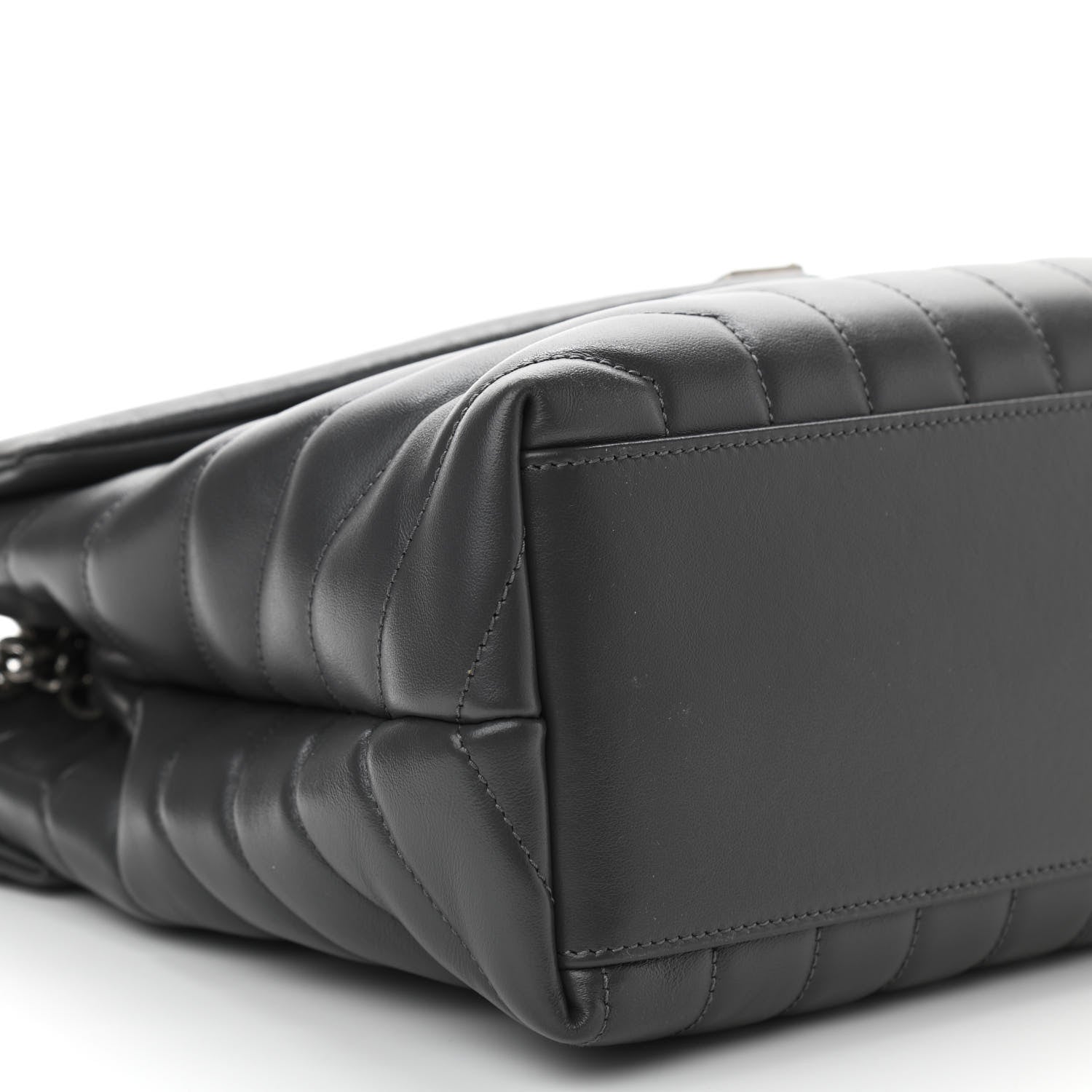 Saint Laurent Calfskin Y Quilted Monogram Medium Loulou Chain Satchel Grey 8 of 9
