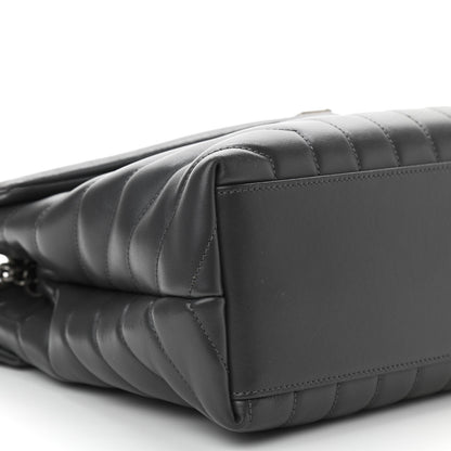 Saint Laurent Calfskin Y Quilted Monogram Medium Loulou Chain Satchel Grey 8 of 9
