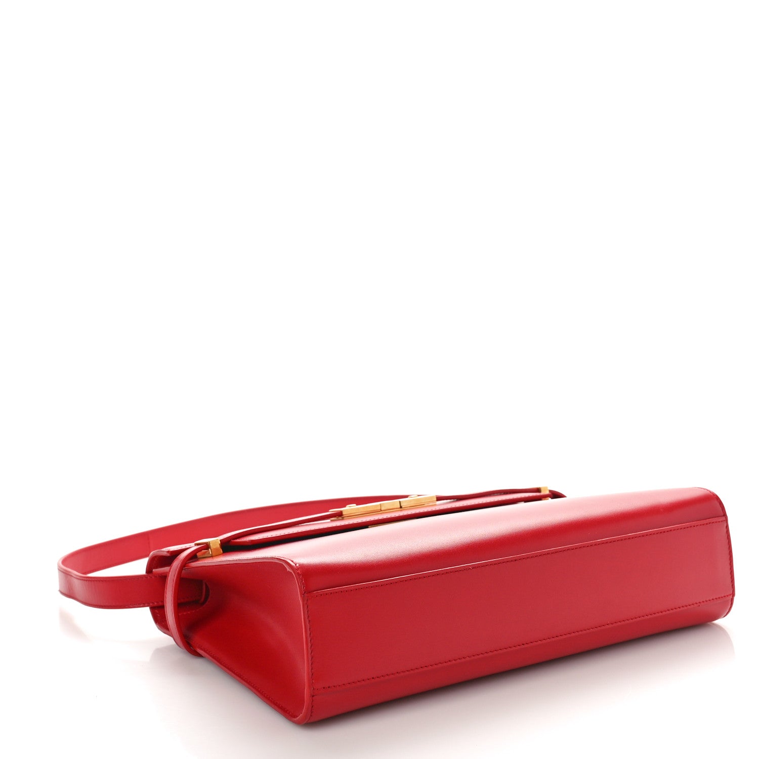 Saint Laurent Smooth Calfskin Manhattan Shoulder Bag Rouge Eros 4 of 9