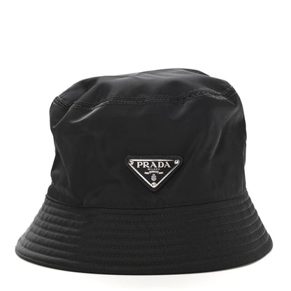 Prada Re-Nylon Metal Triangle Logo Womens Bucket Hat S Black 3 of 8