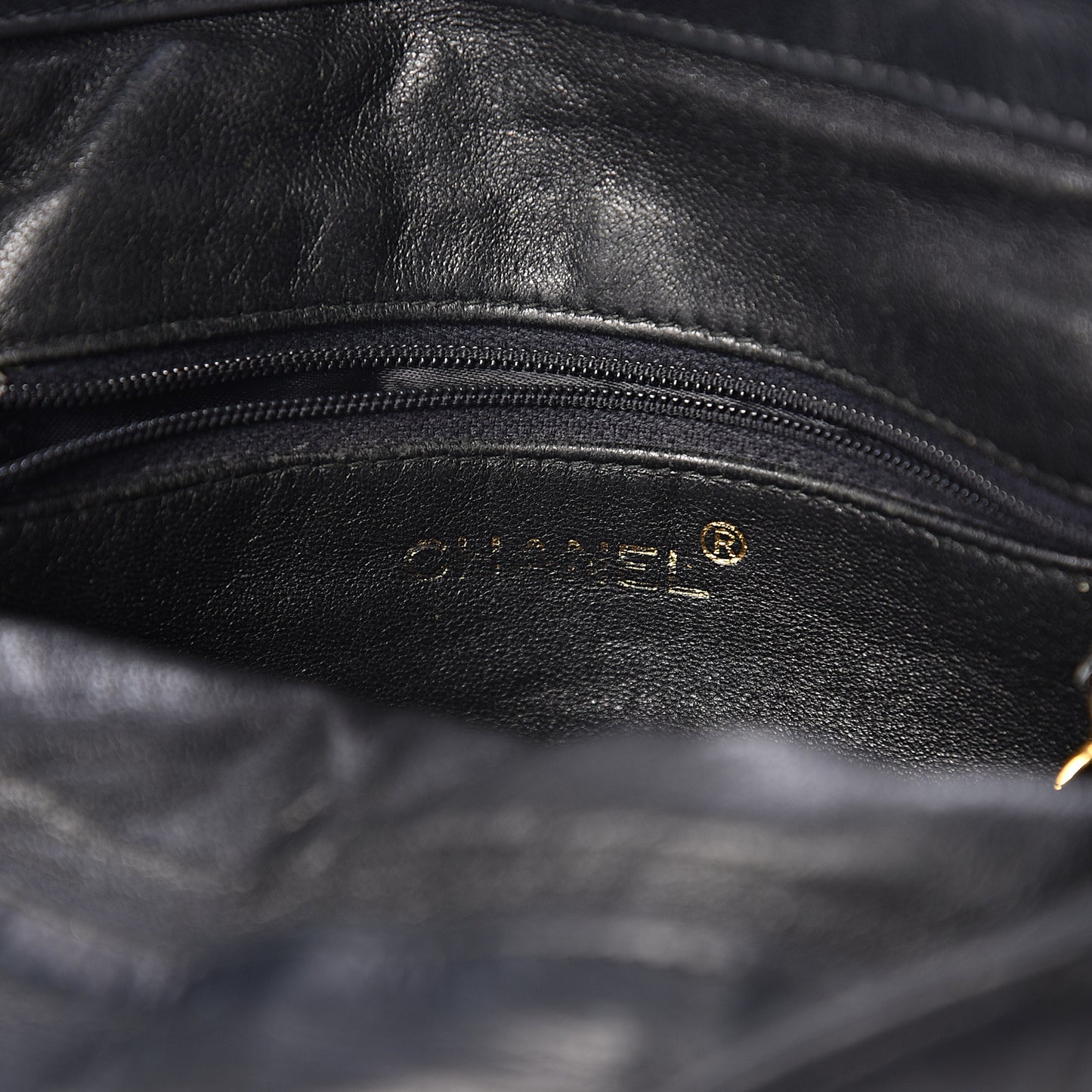 Lambskin Quilted Flap Shoulder Bag Black