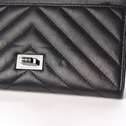 Chanel Sheepskin Chevron Quilted 2.55 Reissue Flap Wallet So Black 10 of 17