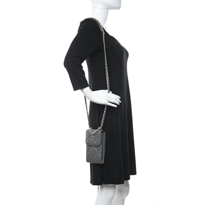 Chanel Lambskin Quilted Chanel 19 Phone Holder With Chain Grey 2 of 15