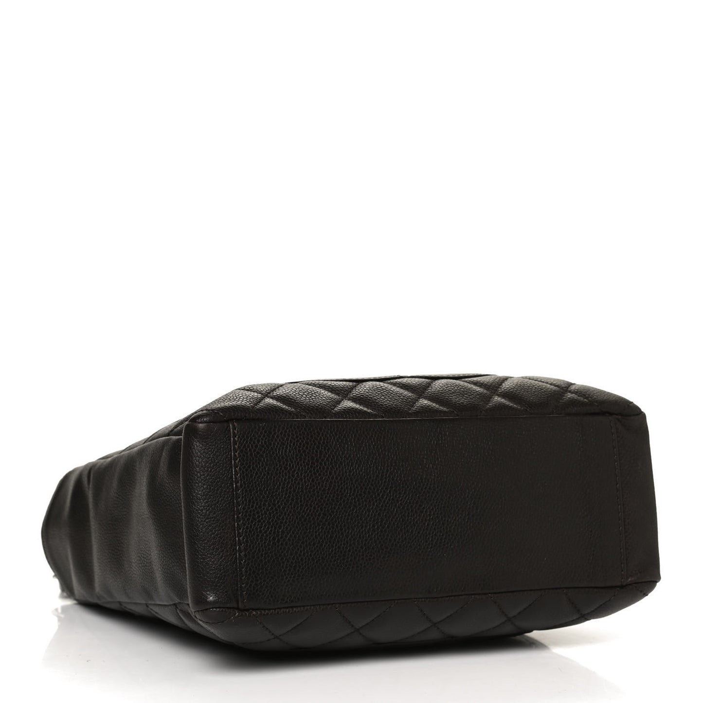 Caviar Quilted Petit Shopping Tote PST Dark Brown