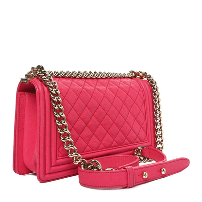 Chanel Caviar Quilted Medium Boy Flap Dark Pink 3 of 11