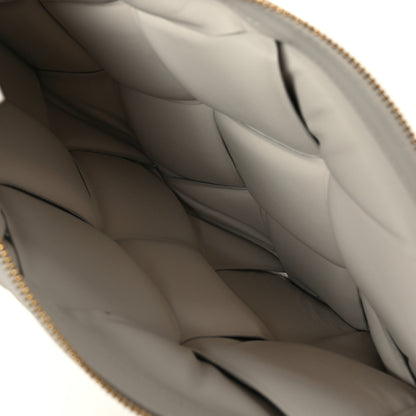 Bottega Veneta Paper Calfskin Maxi Intrecciato Padded Pouch Clutch Plaster 5 of 10