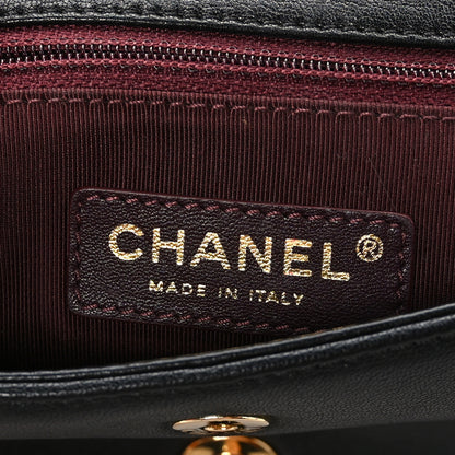 Chanel Sheepskin Quilted Small Vintage Mademoiselle Flap Black 7 of 9