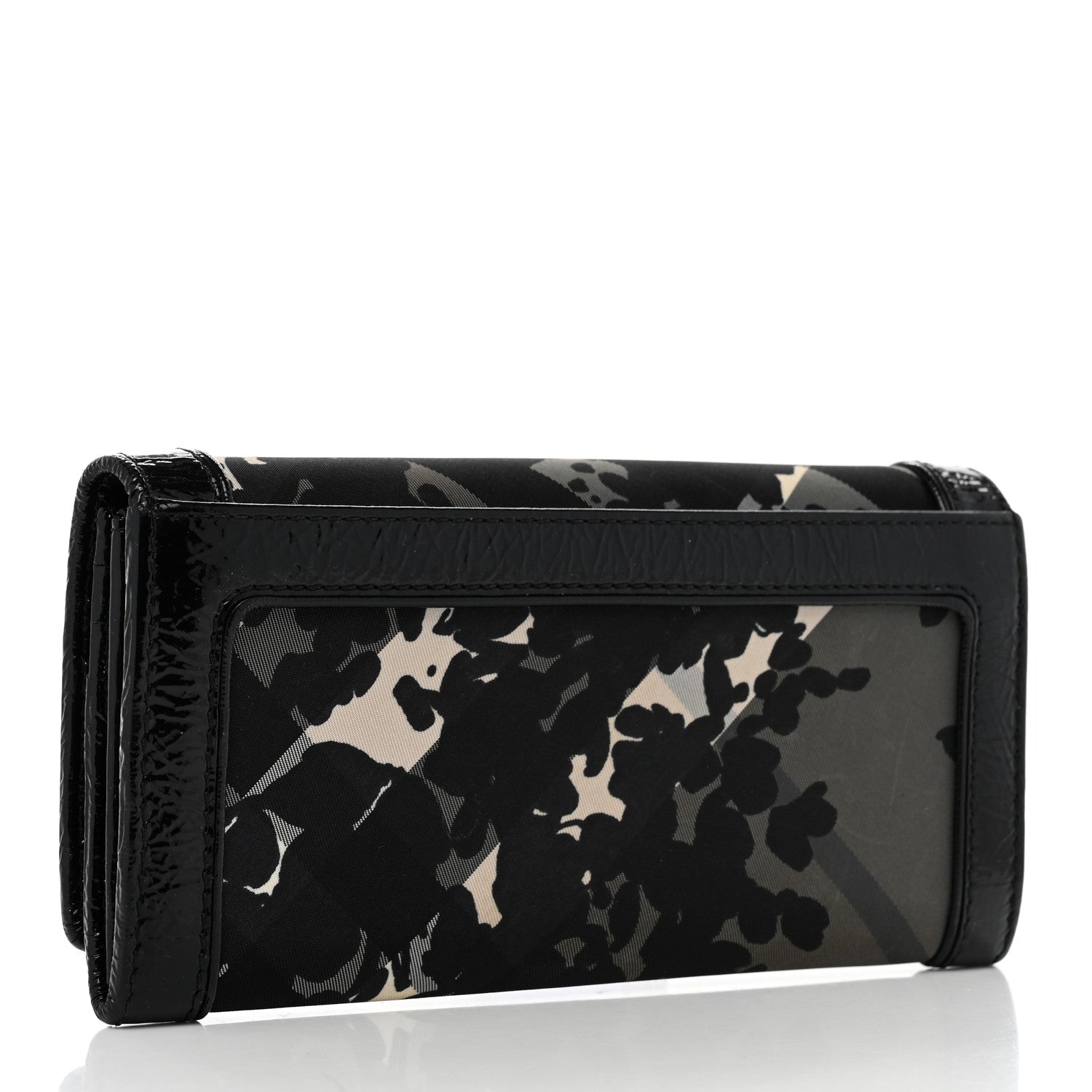 Burberry Nylon Beat Check Floral Continental Wallet Black 3 of 7