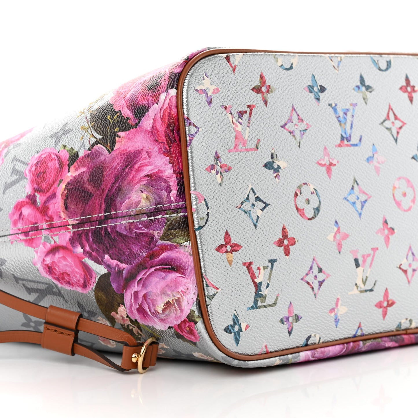 Metallic Monogram LV Garden Neverfull MM Silver