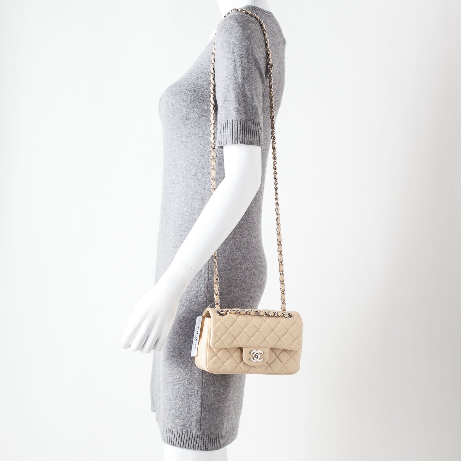Chanel Caviar Quilted Mini Flap Beige Clair 2 of 11