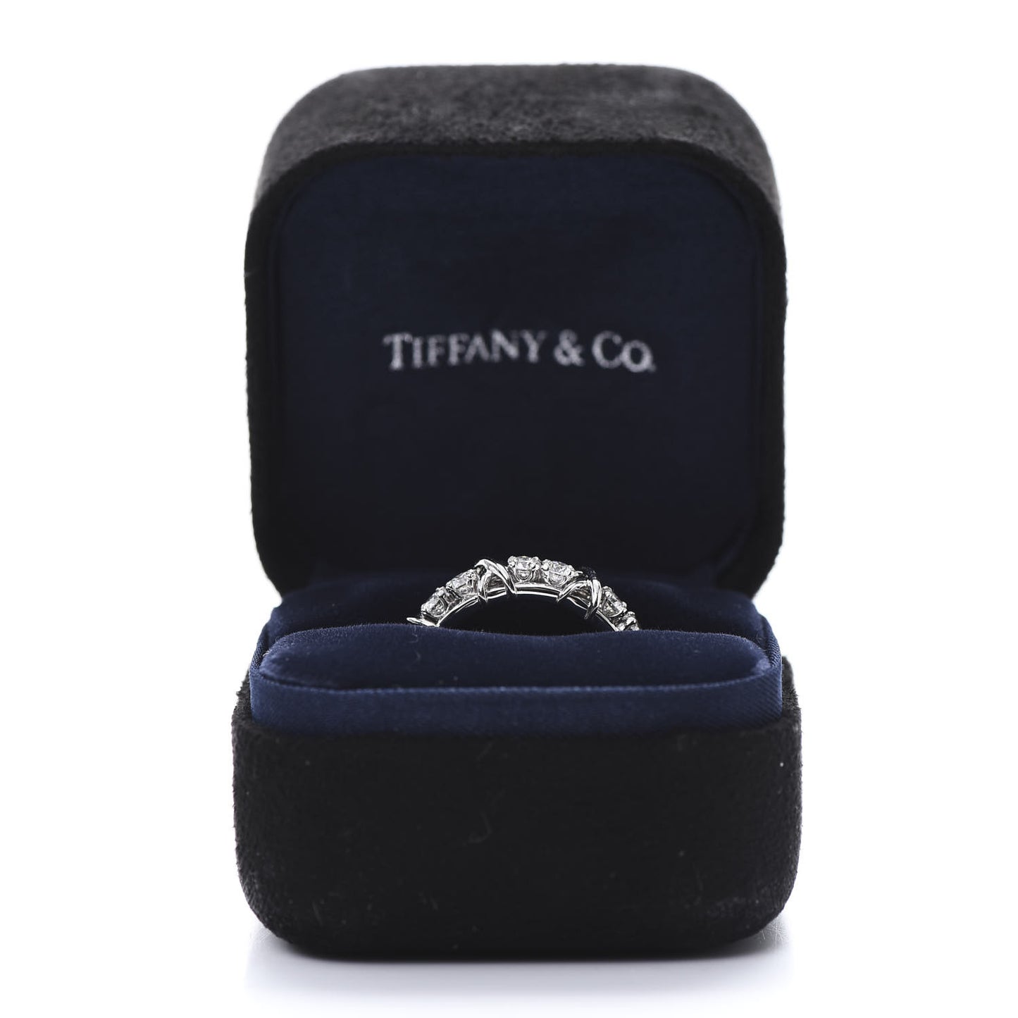 Platinum Diamond Schlumberger Sixteen Stone Ring 54 6.75