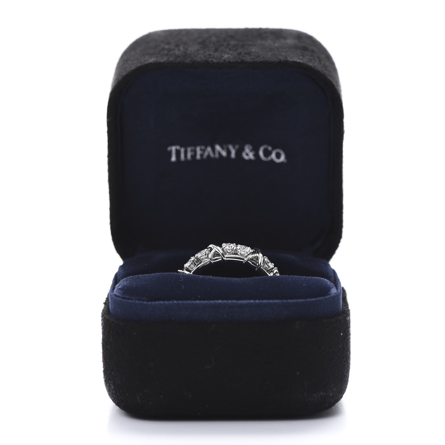 Tiffany Platinum Diamond Schlumberger Sixteen Stone Ring 54 6.75 7 of 7