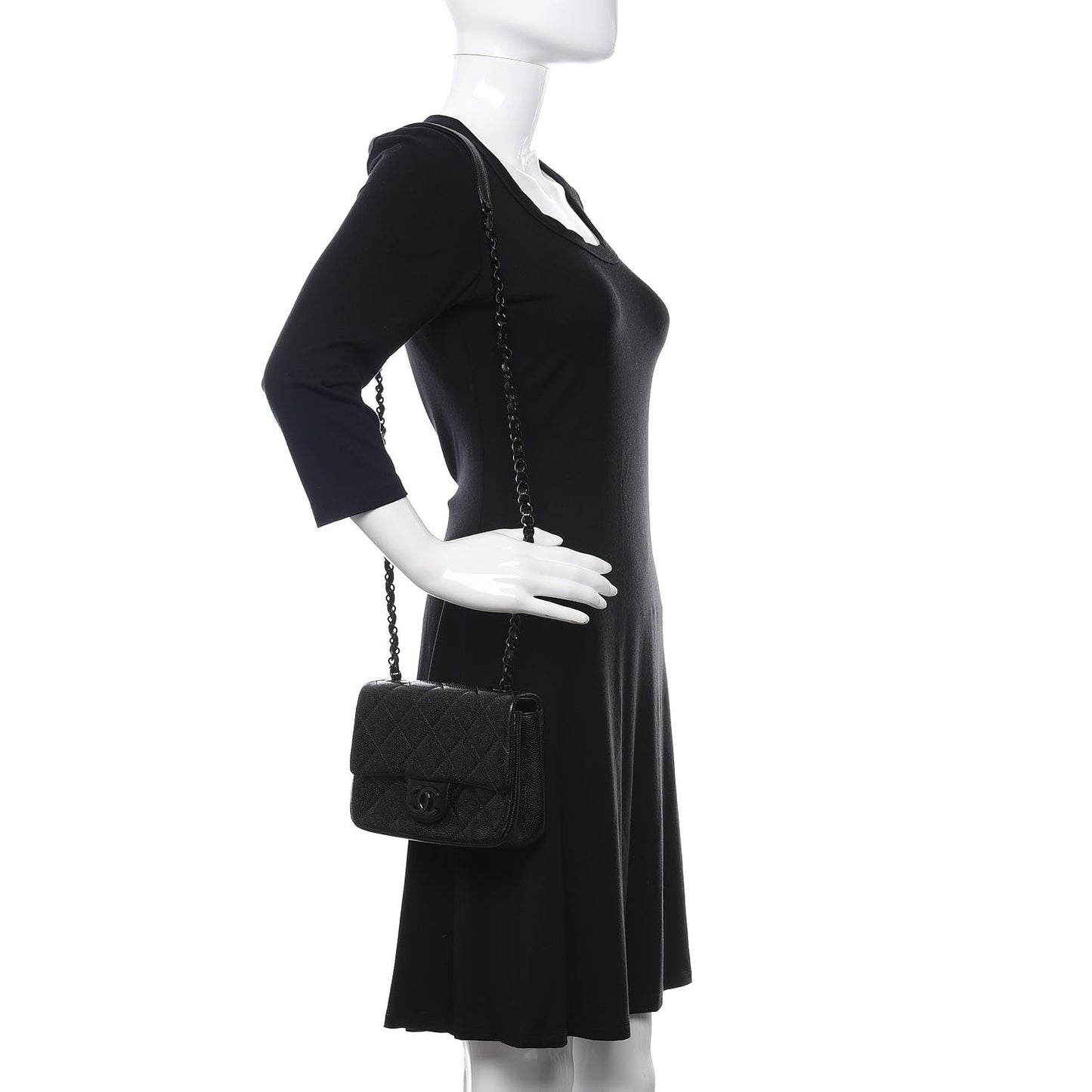 Caviar Quilted Incognito Mini Square Flap Black