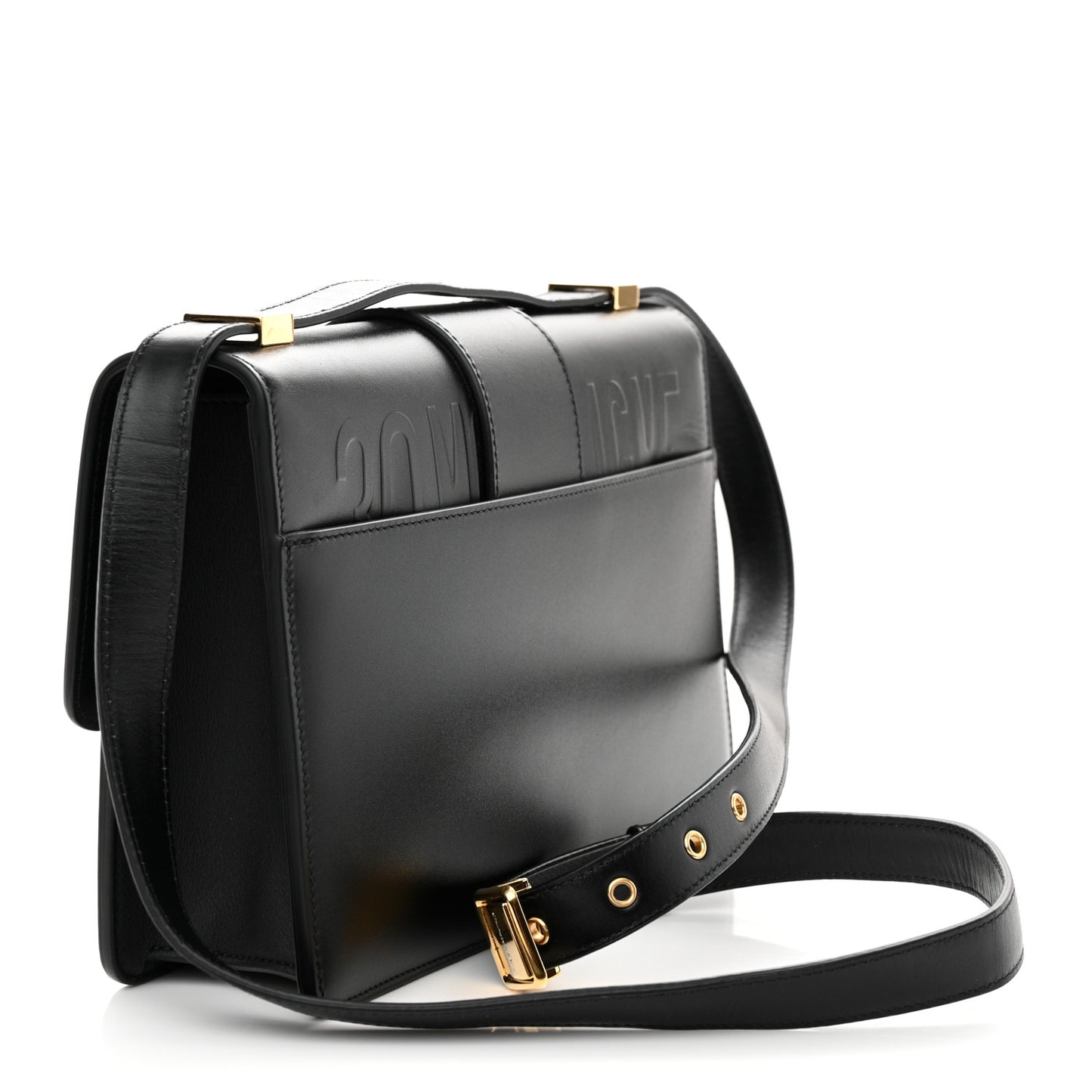 Box Calfskin 30 Montaigne Flap Bag Black