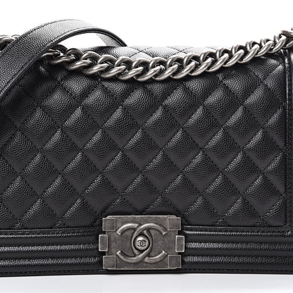 Chanel Caviar Quilted Medium Boy Flap Black 7 of 9