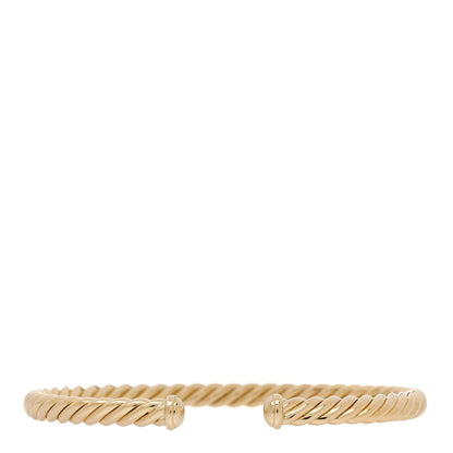 David Yurman 18K Yellow Gold 4mm Cablespira Bracelet 1 of 4
