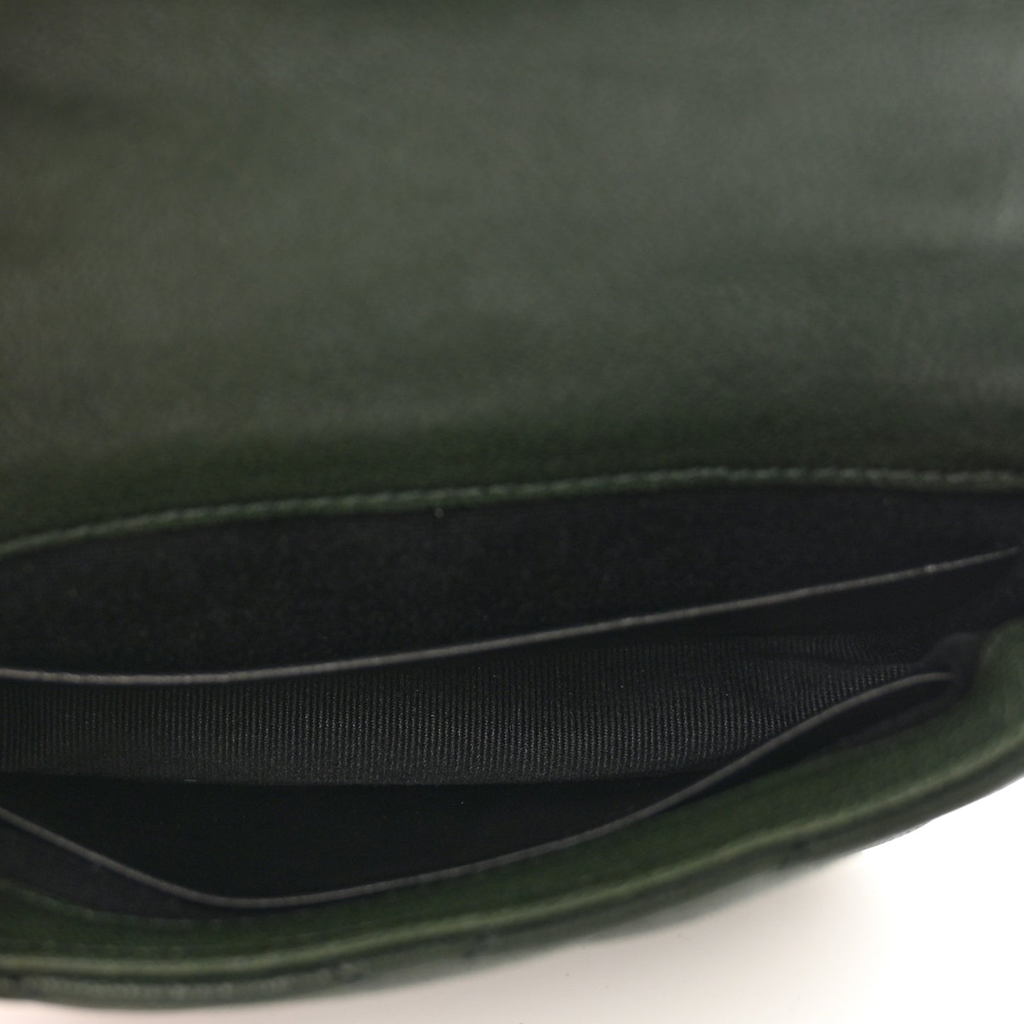 Sheepskin Matelasse Chevron Monogram Mini College Bag New Vert Fonce