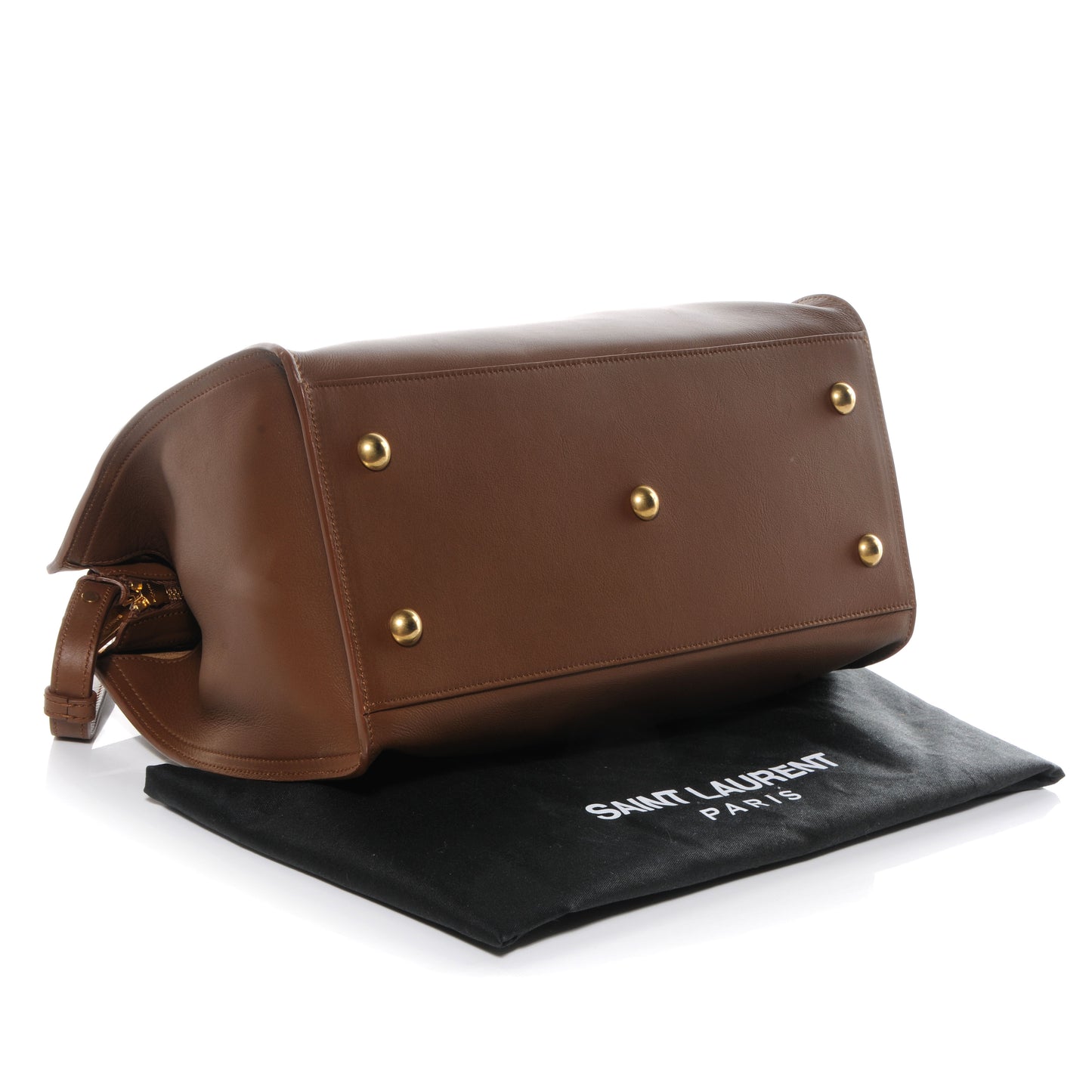 Leather Small Classic Y Cabas Bag Cognac