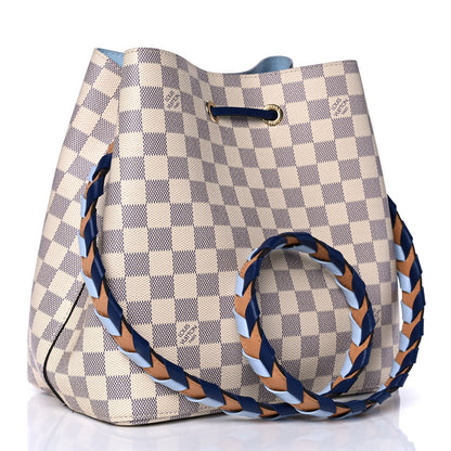 Louis Vuitton Damier Azur Braided Neonoe MM Blue 3 of 12