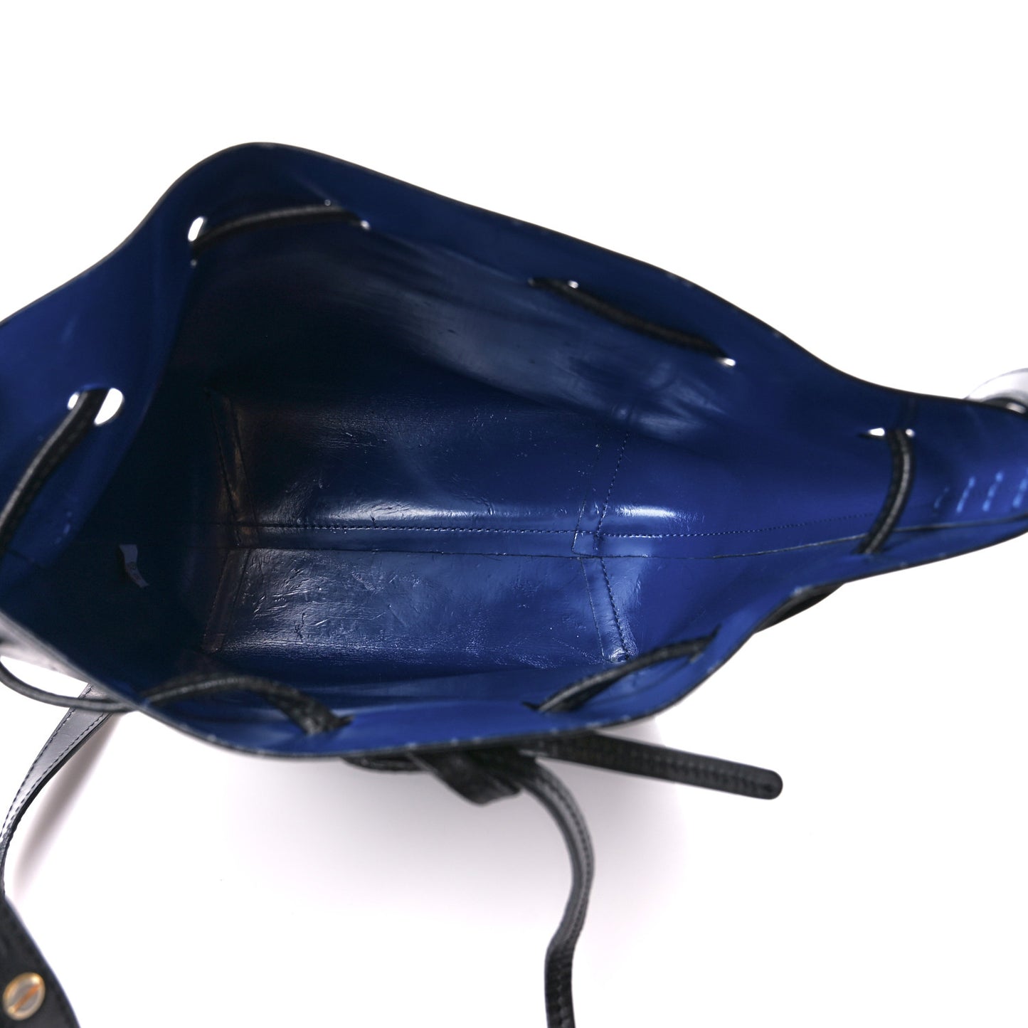 Vegetable Tanned Calfskin Bucket Bag Black Royal