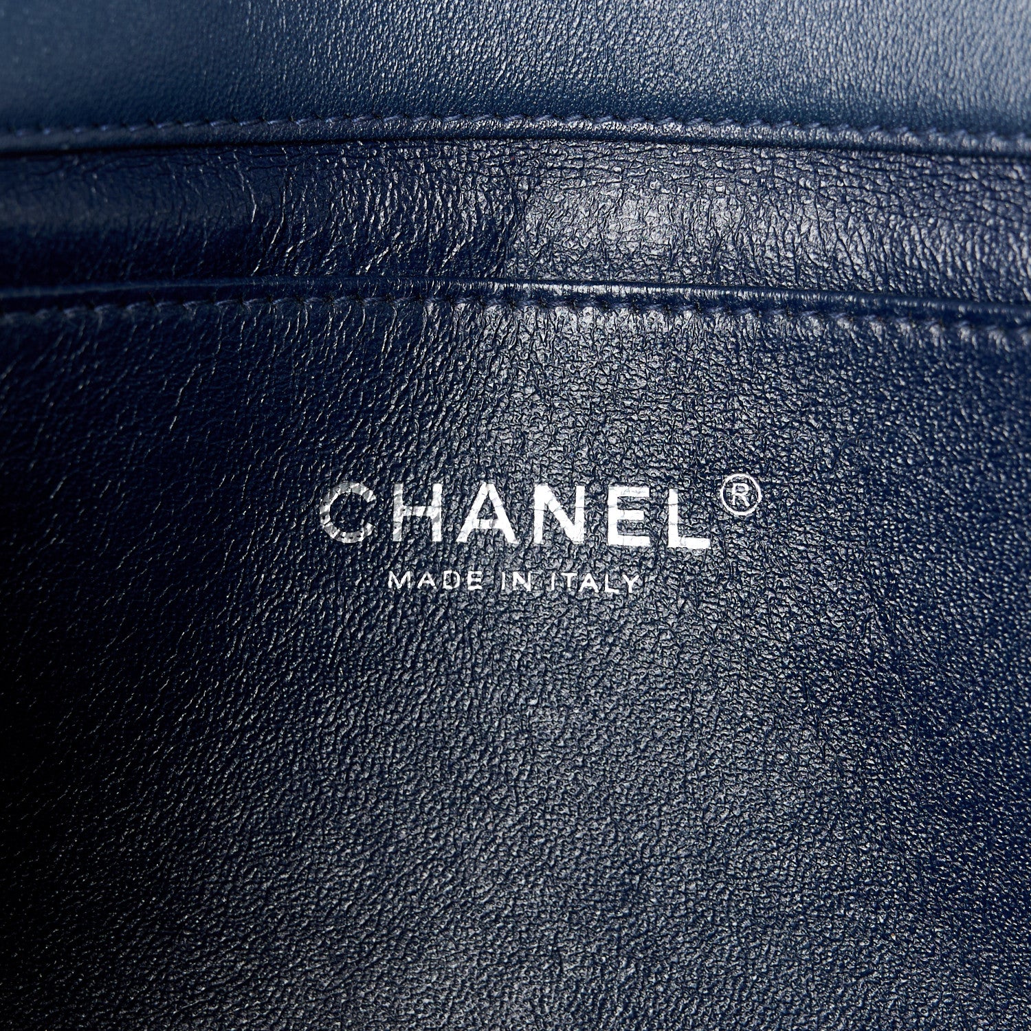 Chanel Lambskin Quilted Clutch with Chain Flap Navy 6 of 12