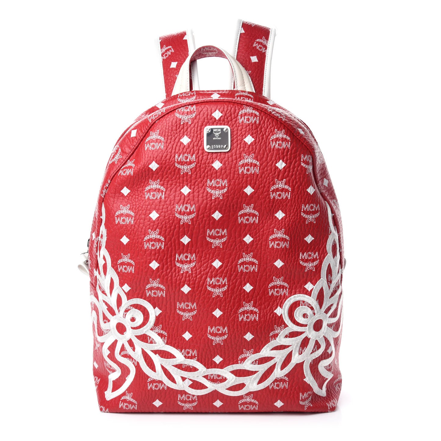 Visetos Embroidered Medium Backpack Ruby Red