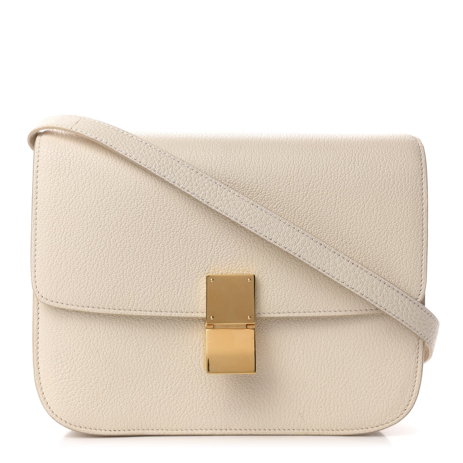Celine Goatskin Medium Classic Box Flap Bag White 1 of 11