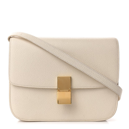 Celine Goatskin Medium Classic Box Flap Bag White 1 of 11